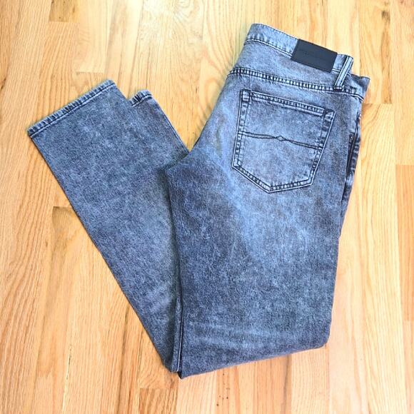 Lucky Brand Other - Lucky Brand men's Gray jeans fit acid wash patched/repaired knees size 32